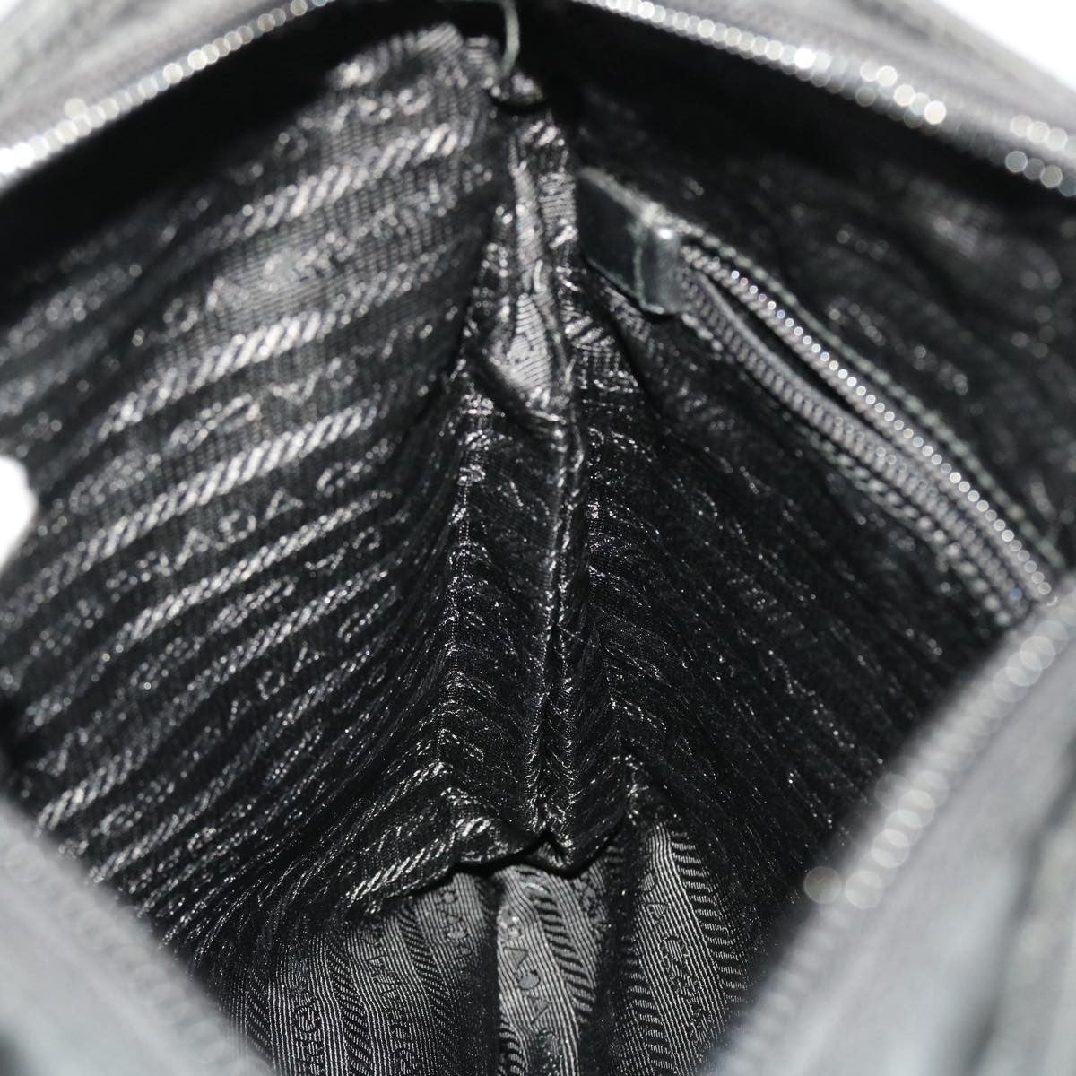 Prada Zip Messenger Bag Horizontal Quilt Tessuto, BLACK, NYLON, Shoulder bag