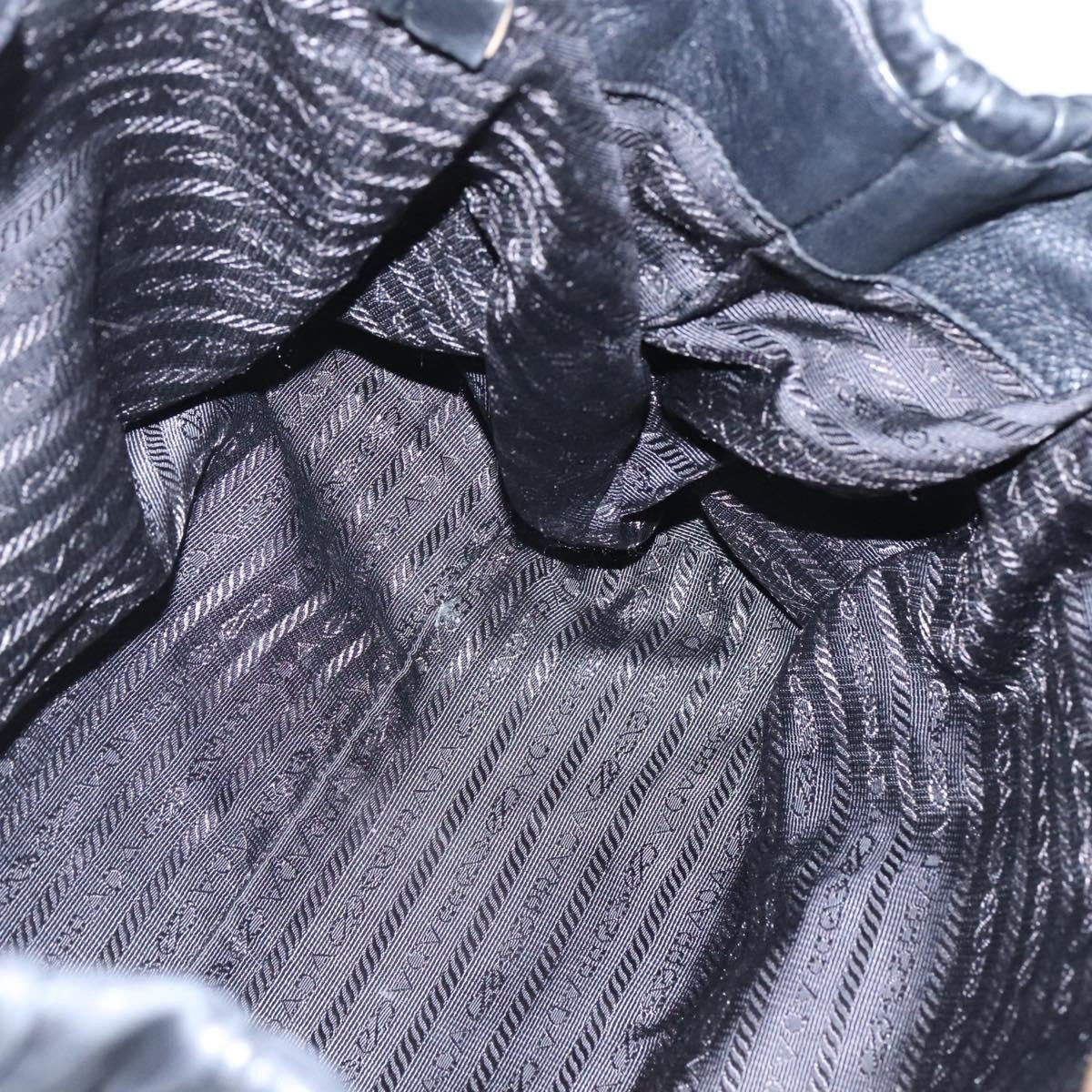 Prada Gaufre Ribbon handbag Leather, BLACK, LEATHER, Tote bag