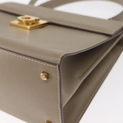 Salvatore Ferragamo Gancini Top Handle Flap Bag Leather, BEIGE, LEATHER, Handbag