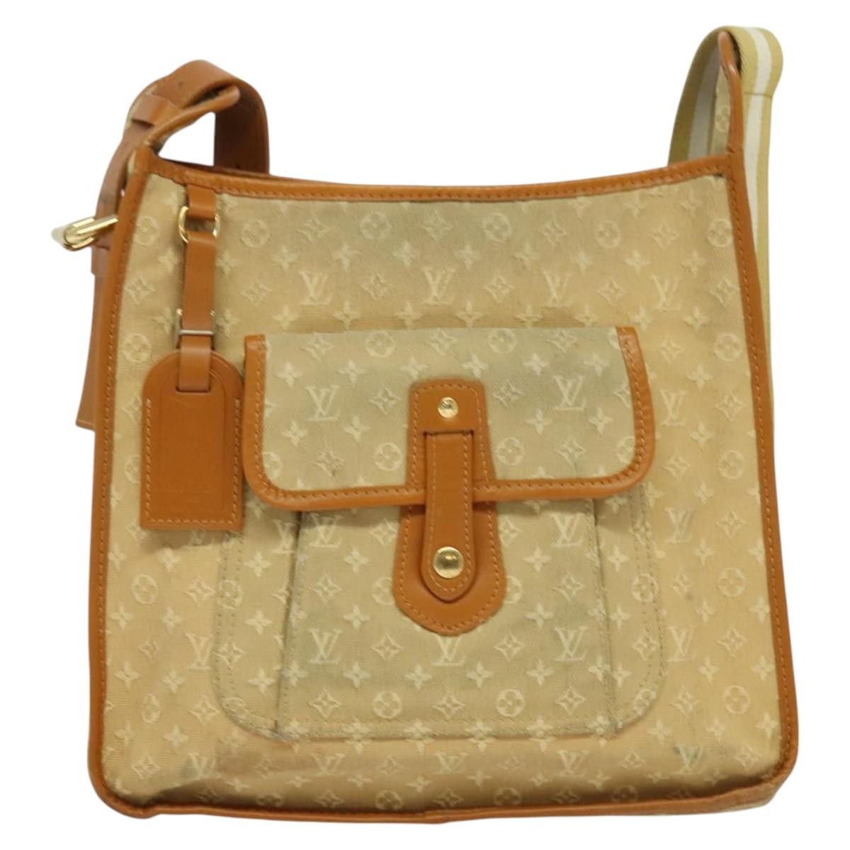 Louis Vuitton Mary Kate Messenger Bag Mini Lin, BEIGE, CANVAS, Shoulder bag