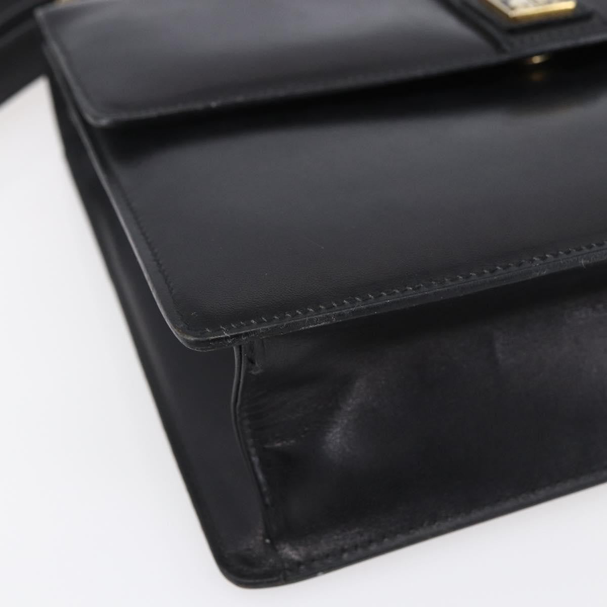 Burberry Vintage Shoulder Bag Leather, BLACK, LEATHER, Shoulder bag