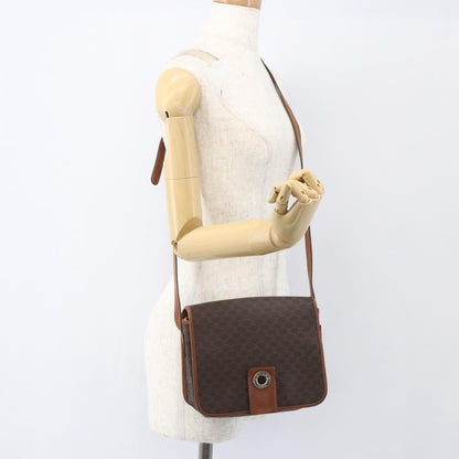 Celine Macadam Shoulder Bag PVC Leather, BROWN, PVC, Shoulder bag