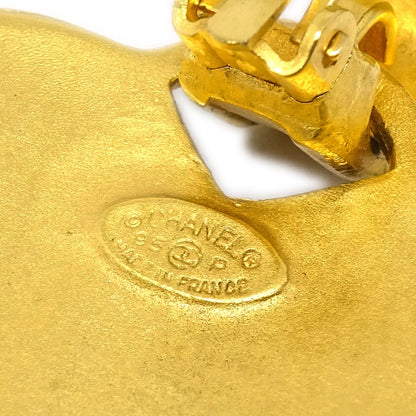 Chanel Vintage CC Heart Clip-On Earrings Metal, GOLD, GOLD_PLATED, Earrings