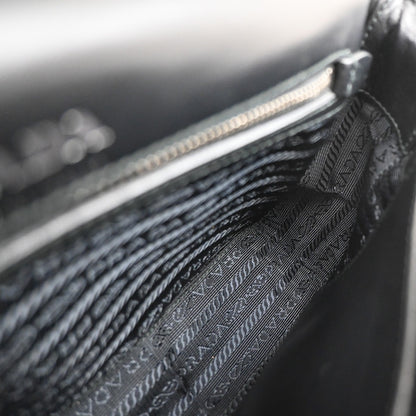 Prada Chain Flap Shoulder Bag Diagramme Quilted Leather, BLACK, LEATHER, Shoulder bag