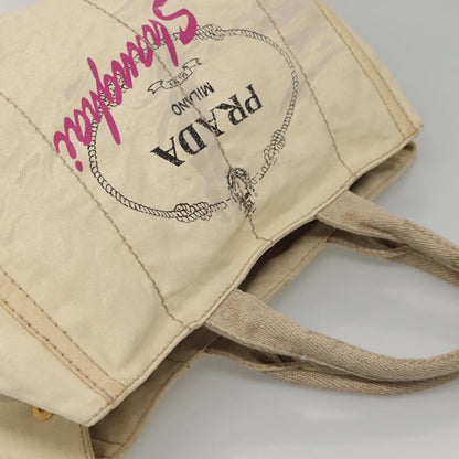 Prada Canapa Convertible Tote Canvas, WHITE, CANVAS, Tote bag