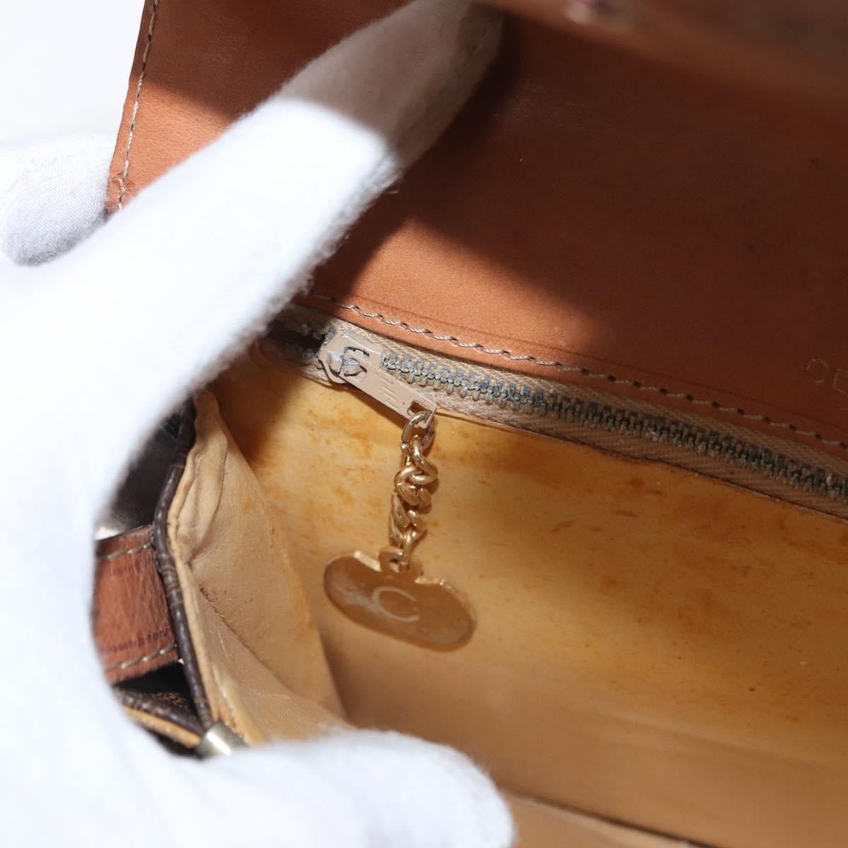 Celine Vintage Horse Carriage Macadam Shoulder Bag Canvas, BROWN, PVC, Shoulder bag