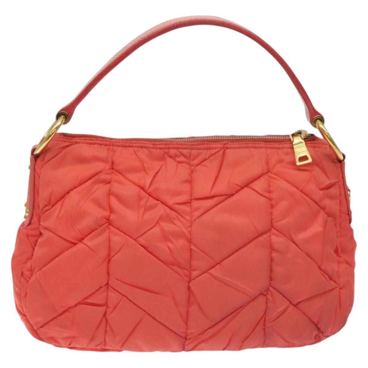 Prada Vintage Zip Handbag Tessuto, ORANGE, NYLON, Handbag