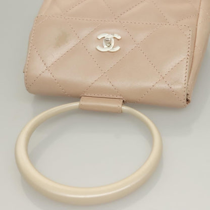 Chanel Vintage Clutch Leather, BEIGE, LEATHER, Clutche & pouche