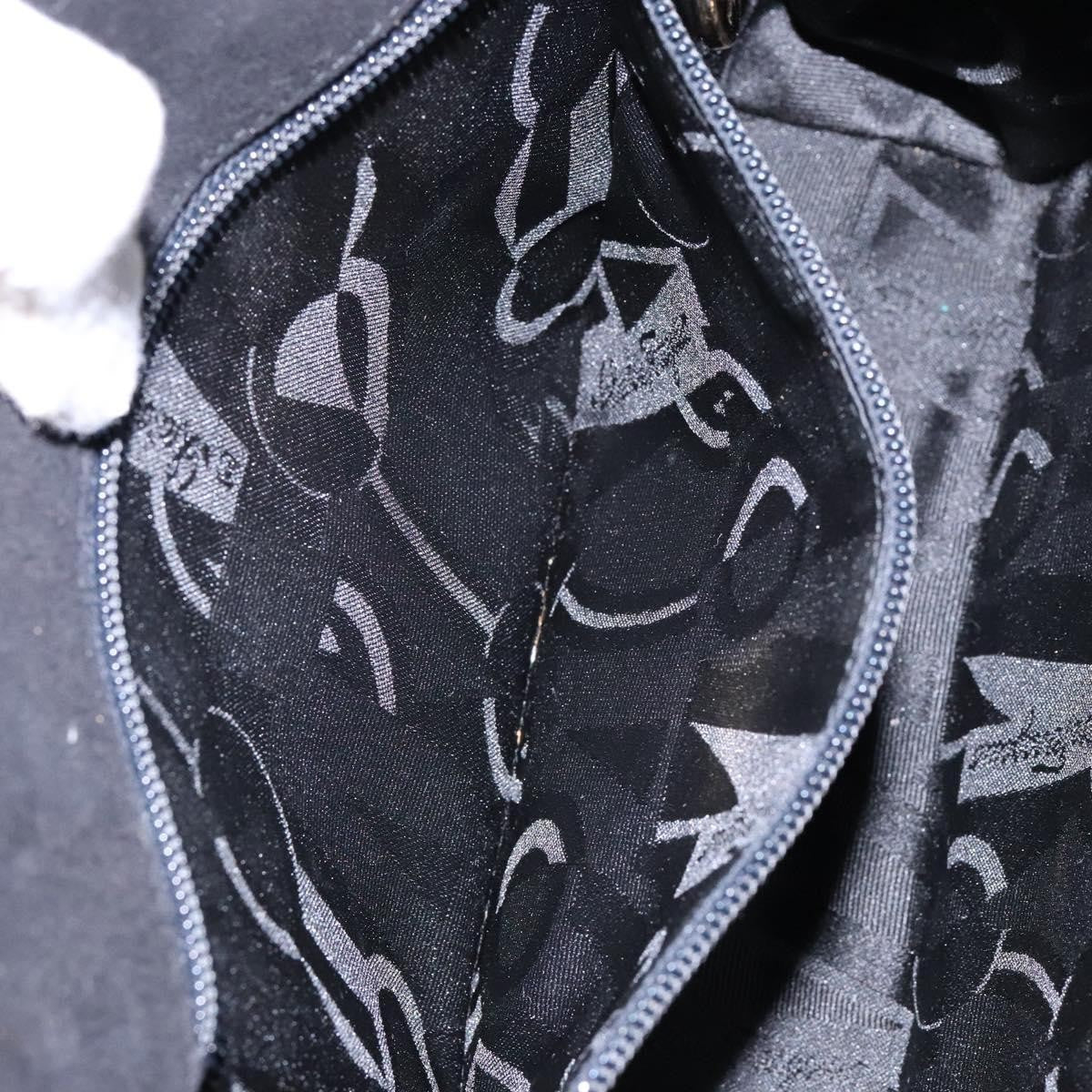 Salvatore Ferragamo Gancini Chain Shoulder Bag Suede, BLACK, SUEDE, Shoulder bag