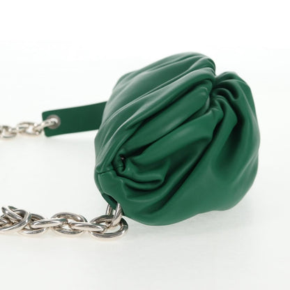Bottega Veneta The Chain Pouch Leather, GREEN, LEATHER, Clutche & pouche