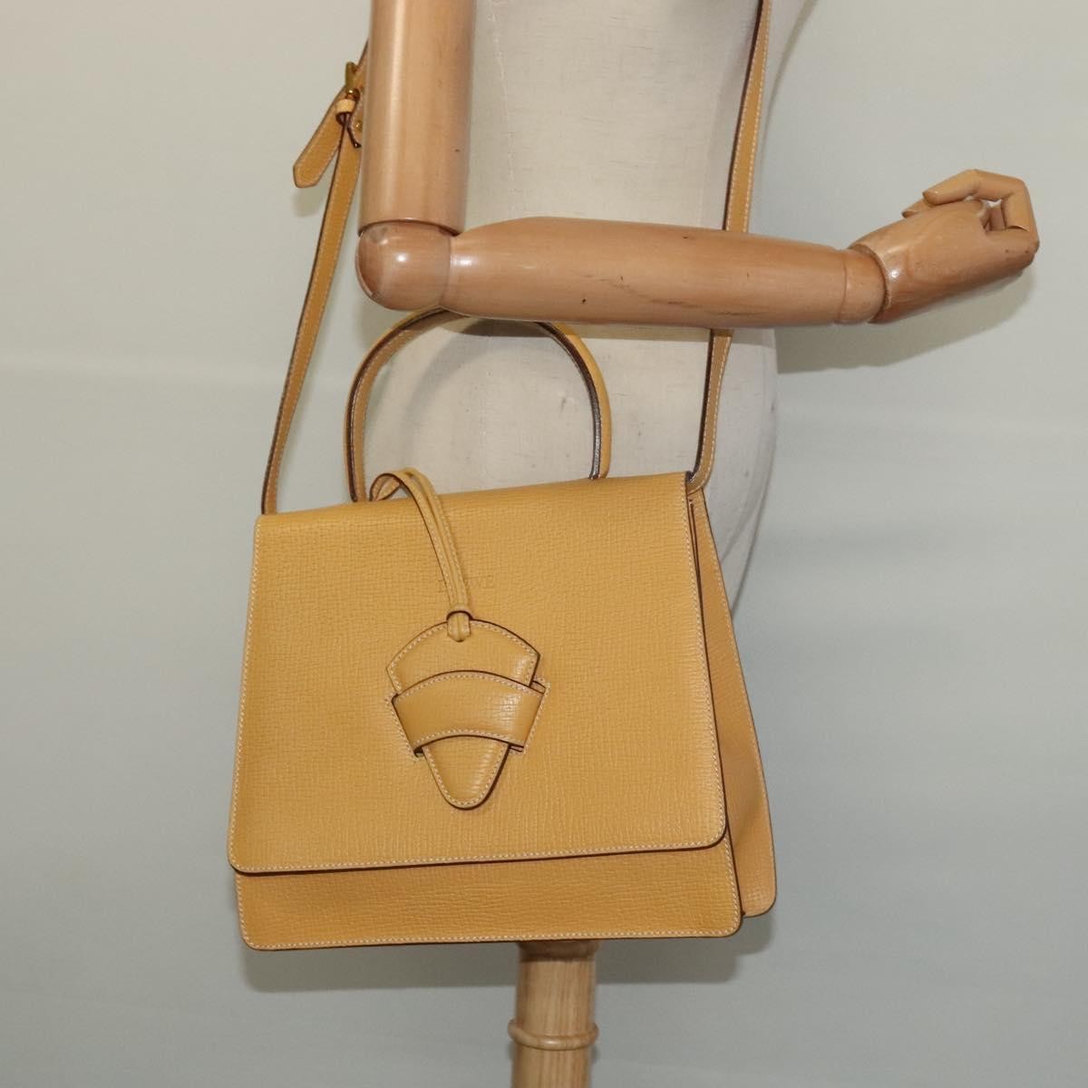 Loewe Barcelona Shoulder Bag Leather, YELLOW, LEATHER, Shoulder bag