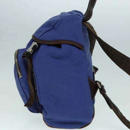 Prada Logo Backpack Canvas, BLUE, CANVAS, Backpack