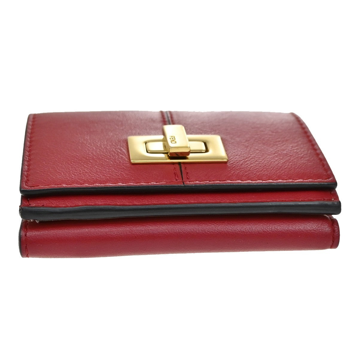 Fendi Peekaboo Wallet Leather, RED, LEATHER, Wallets