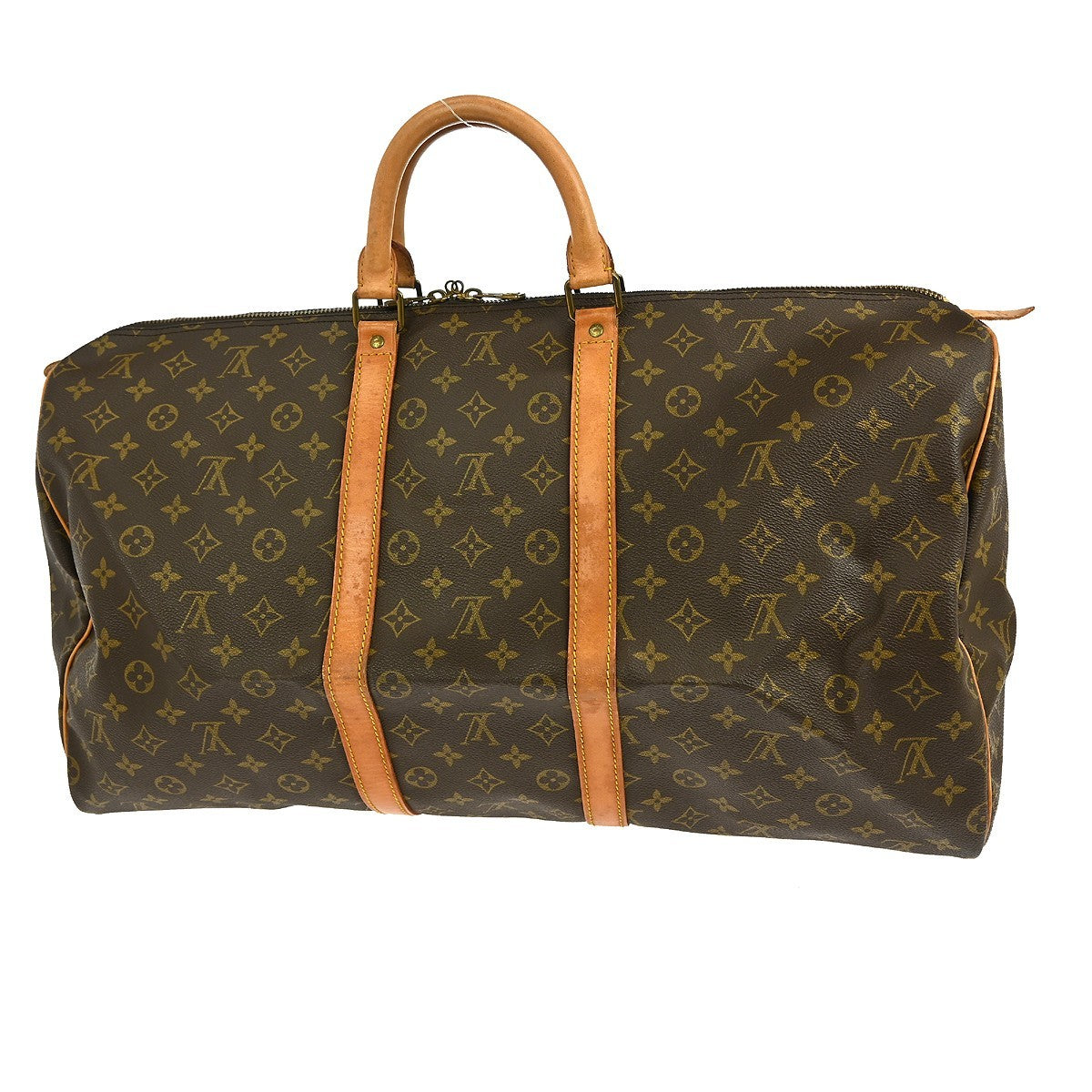 Louis Vuitton Keepall Bag Monogram Canvas, BROWN, CANVAS, Travel bag