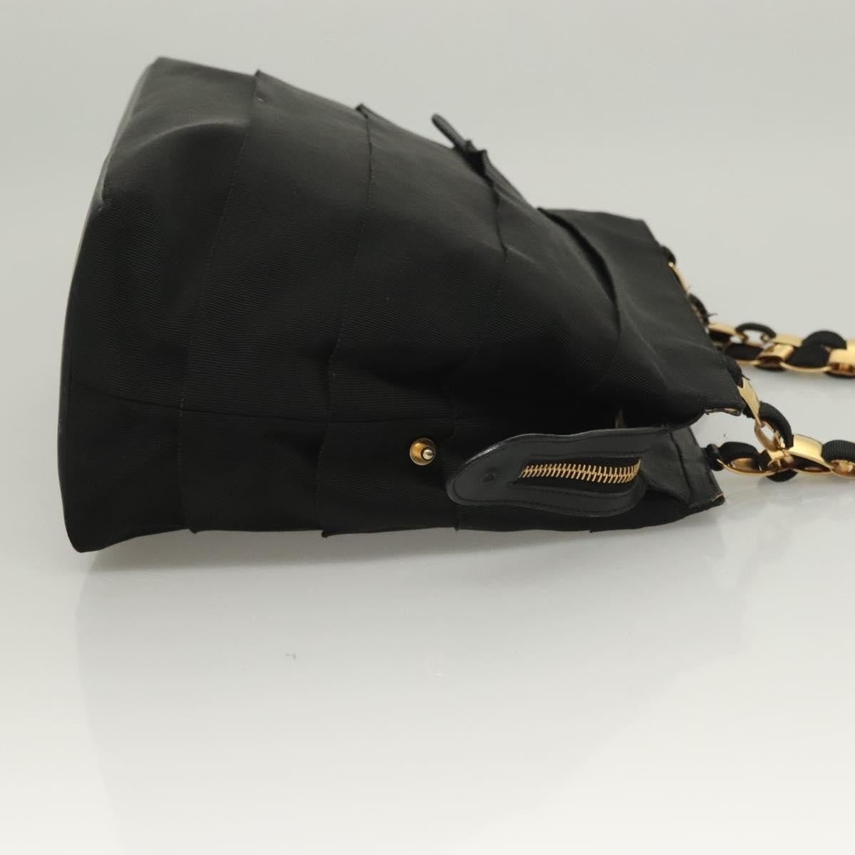 Salvatore Ferragamo Vala Shoulder Bag Canvas, BLACK, CANVAS, Shoulder bag