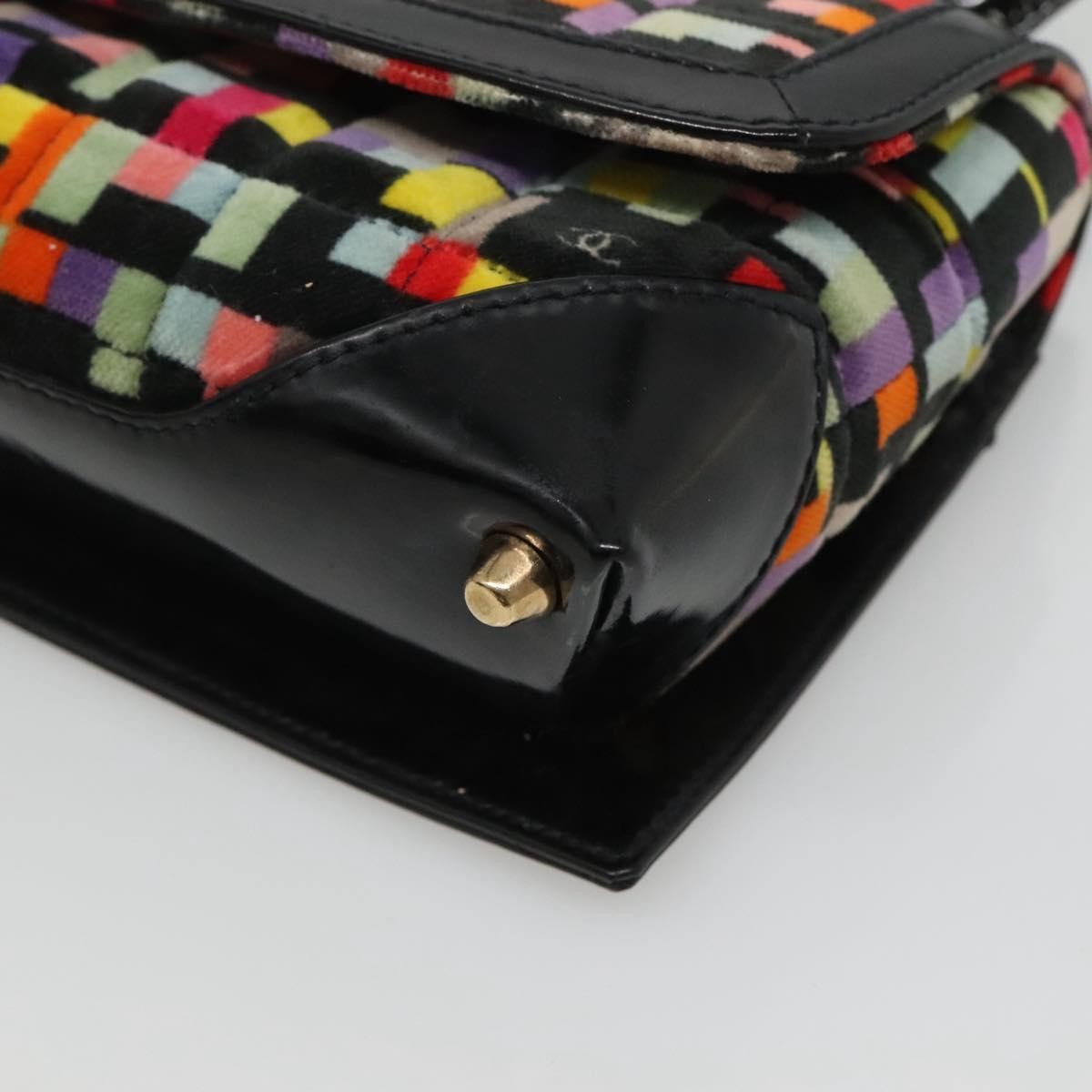 Chanel Chocolate Bar Medallion Flap Bag Quilted Calfskin, MULTICOLOUR, VELVET, Handbag