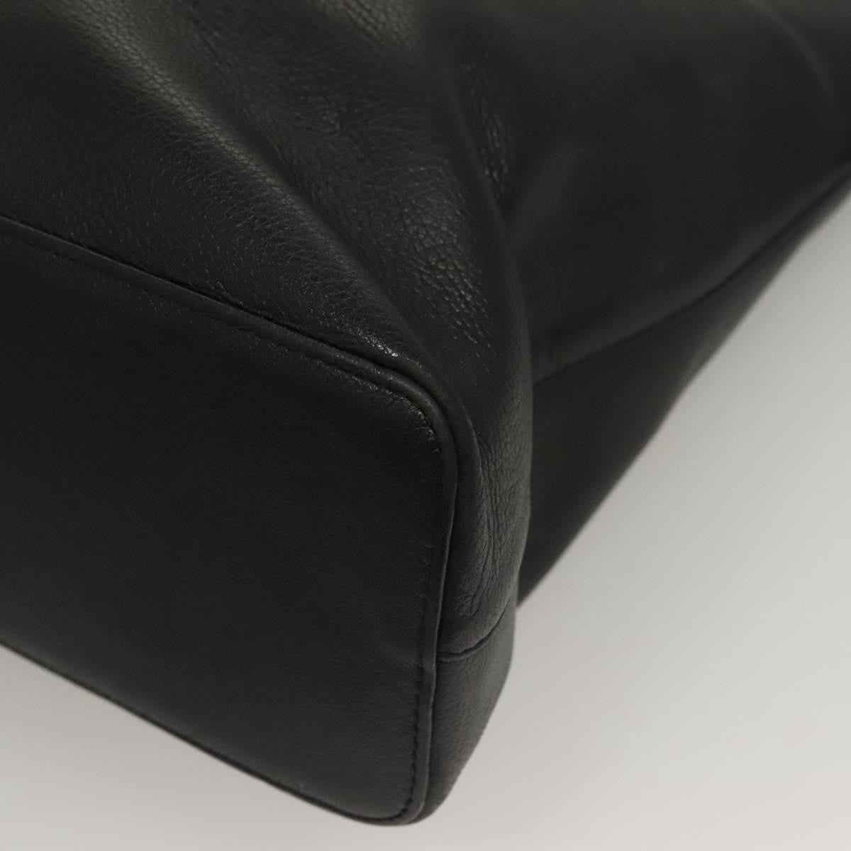 Burberry Tote Leather, BLACK, LEATHER, Tote bag