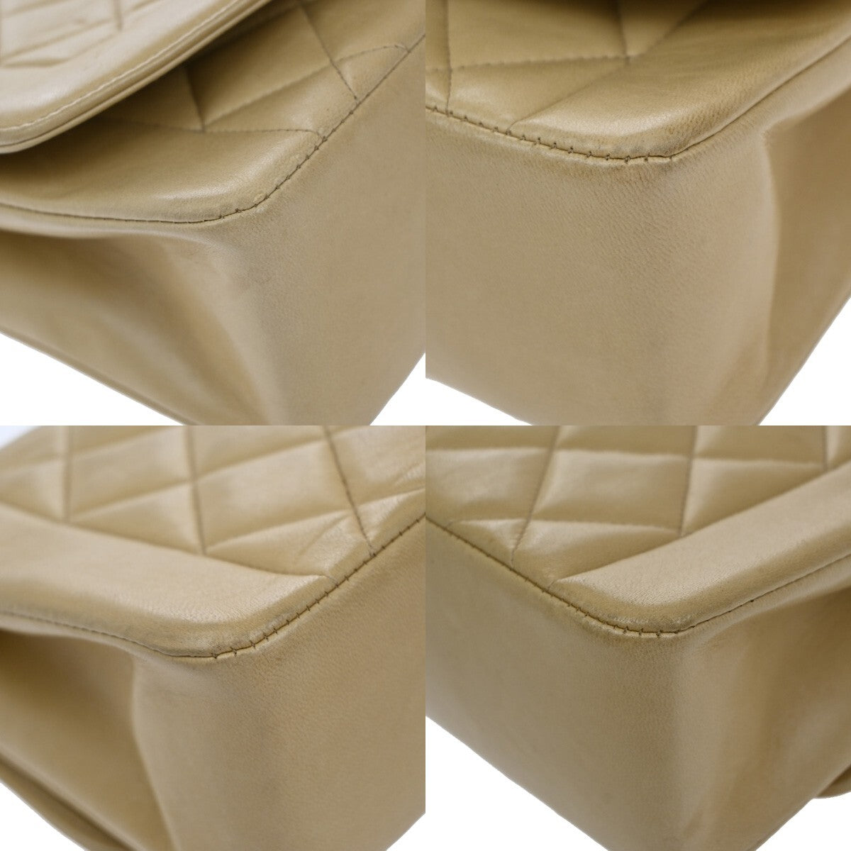 Chanel Vintage Diana Flap Bag Quilted Lambskin, BEIGE, LEATHER, Shoulder bag