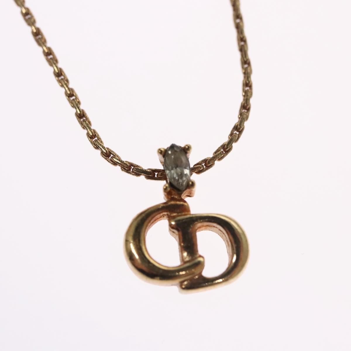 Christian Dior CD Pendant Necklace Metal, GOLD, METAL, Necklace