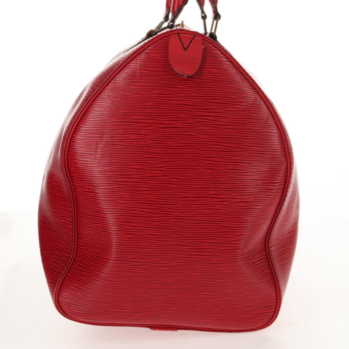 Louis Vuitton Keepall Bag Epi Leather, RED, LEATHER, Travel bag