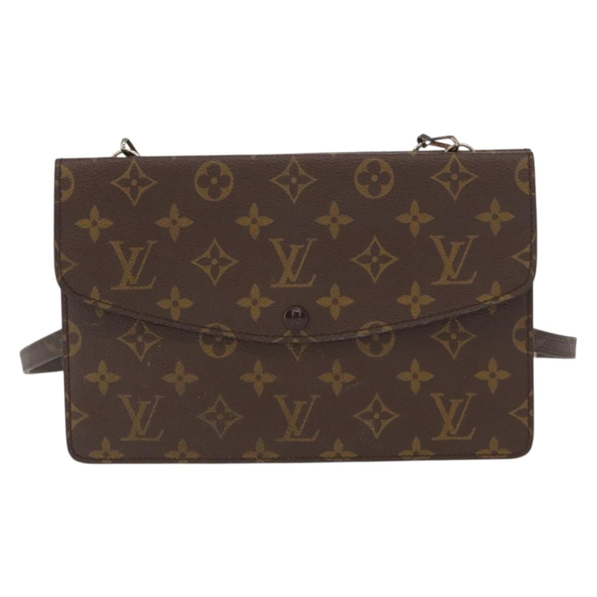 Louis Vuitton Double Rabat Handbag Monogram Canvas, BROWN, CANVAS, Shoulder bag
