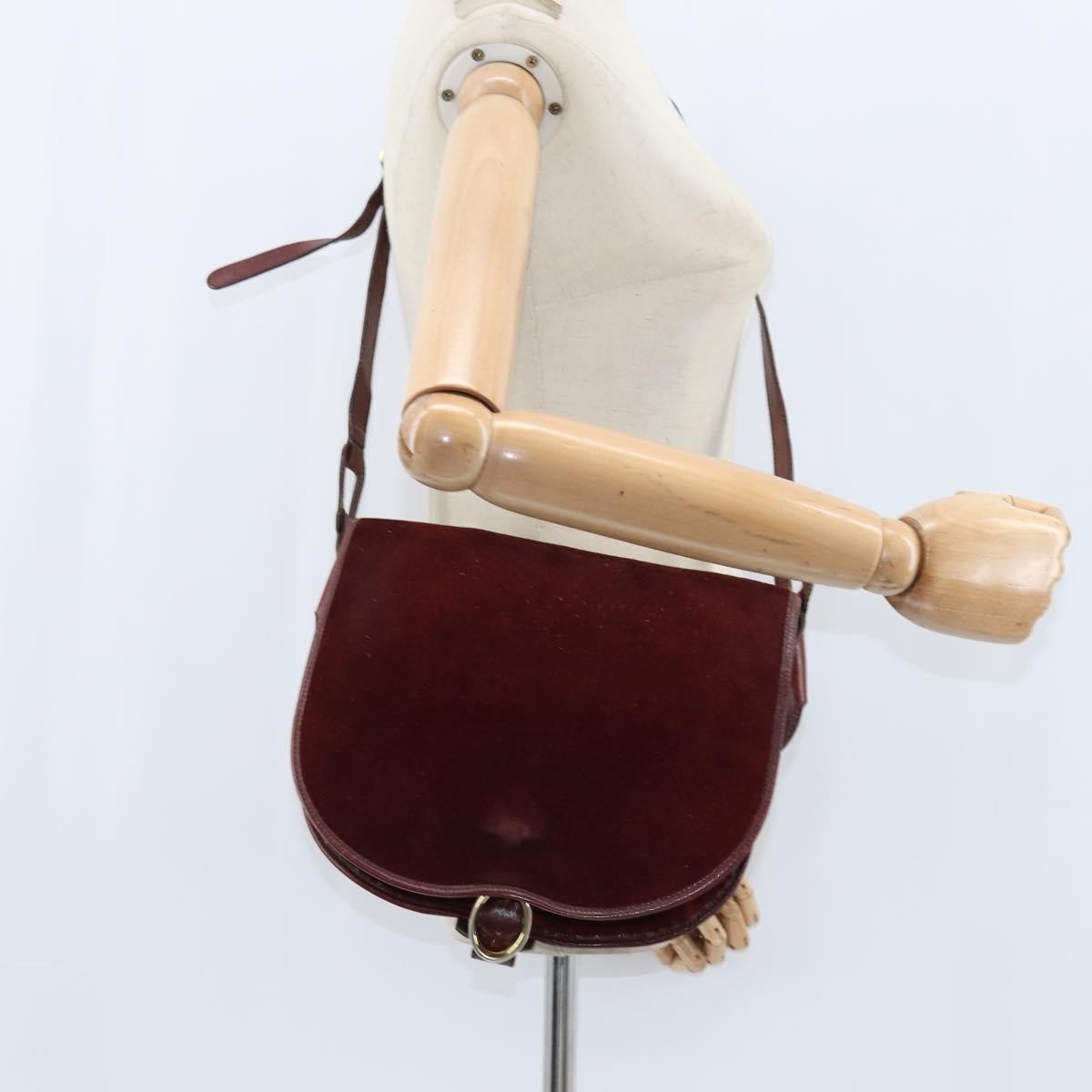 Balenciaga Shoulder Bag Suede, BURGUNDY, SUEDE, Shoulder bag