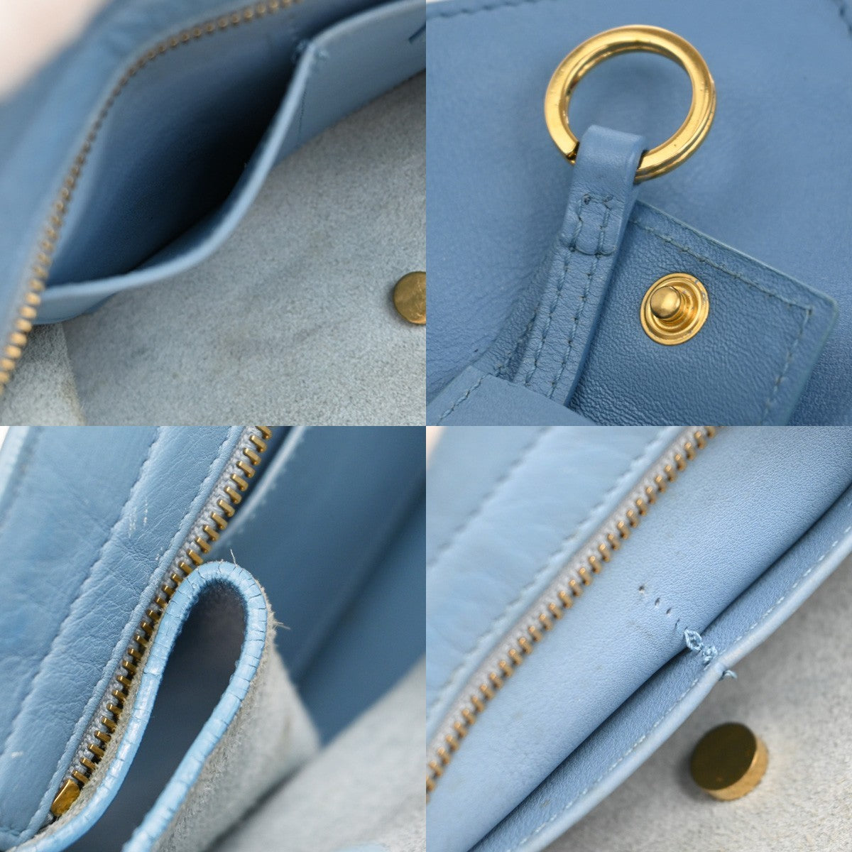 Saint Laurent Classic Y Cabas Leather, BLUE, LEATHER, Tote bag