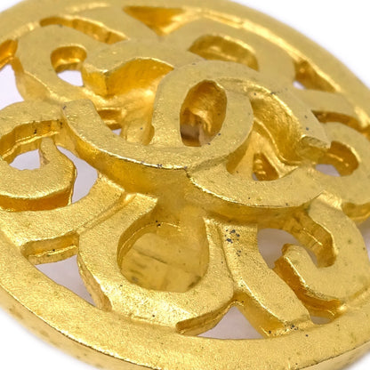 Chanel CC Round Earrings Metal, GOLD, GOLD_PLATED, Earrings