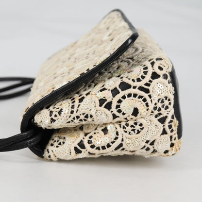 Chanel Floral CC Flap Bag Leather, WHITE, LEATHER, Shoulder bag