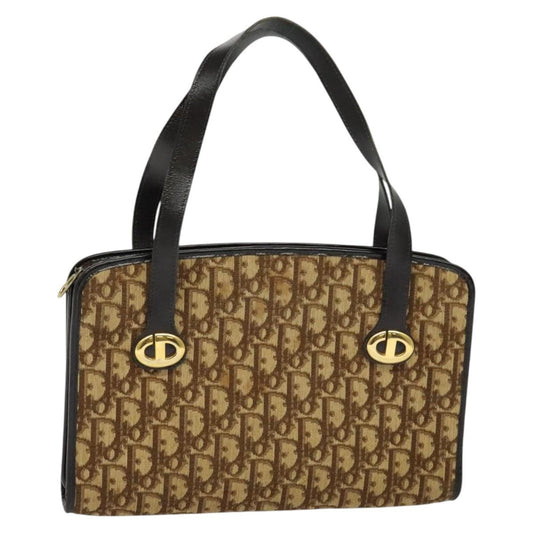 Christian Dior Vintage Trotter Handbag Canvas, BROWN, CANVAS, Handbag
