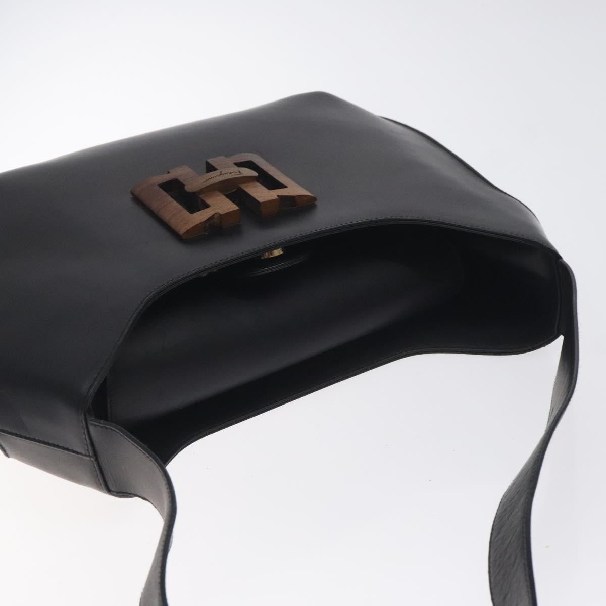 Salvatore Ferragamo Vintage Shoulder Bag Leather, BLACK, LEATHER, Shoulder bag