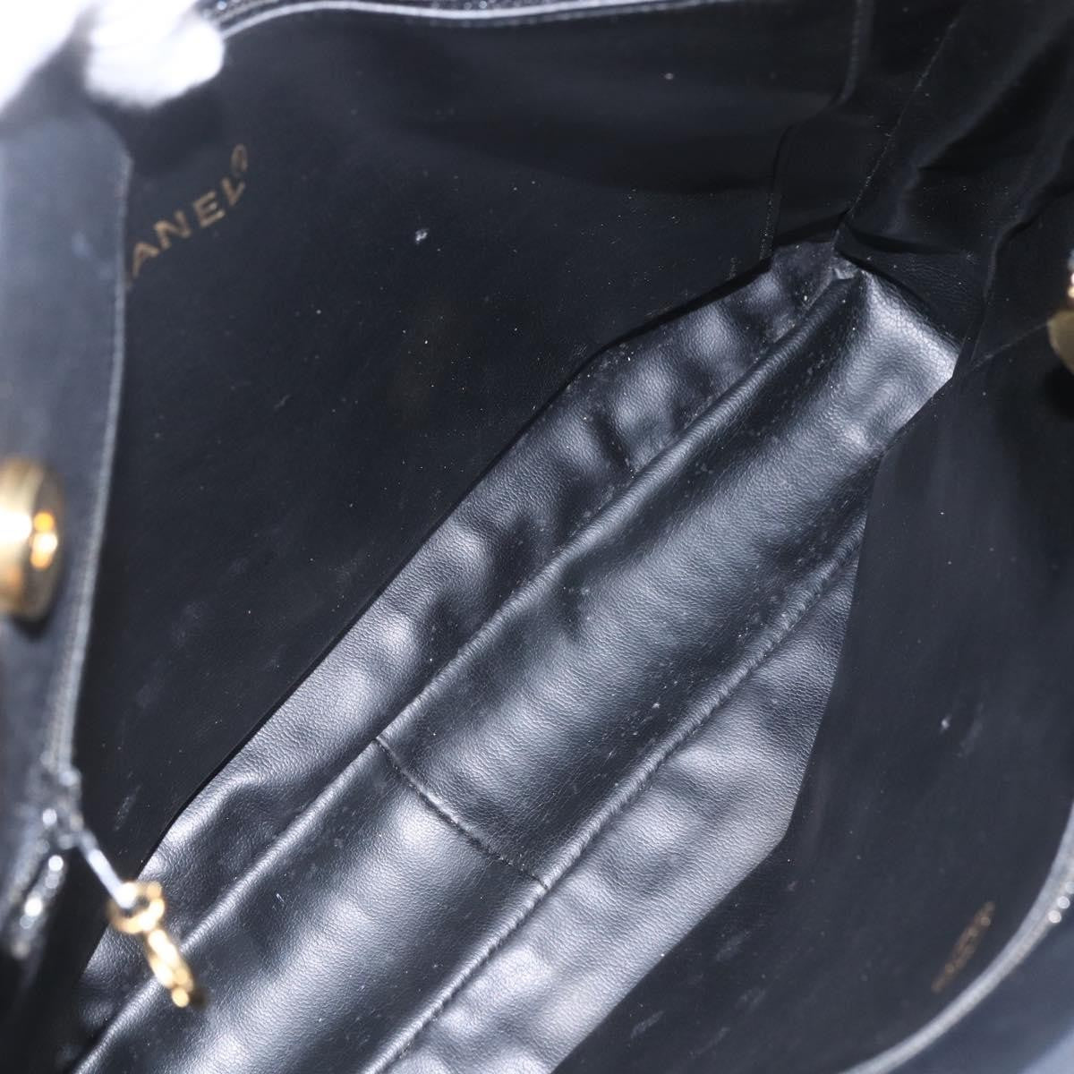 Chanel Vintage Shopping Tote Quilted Lambskin, BLACK, LEATHER, Tote bag