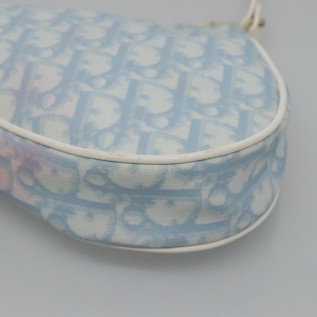 Christian Dior Vintage Saddle Bag Diorissimo Canvas, BLUE, CANVAS, Crossbody bag