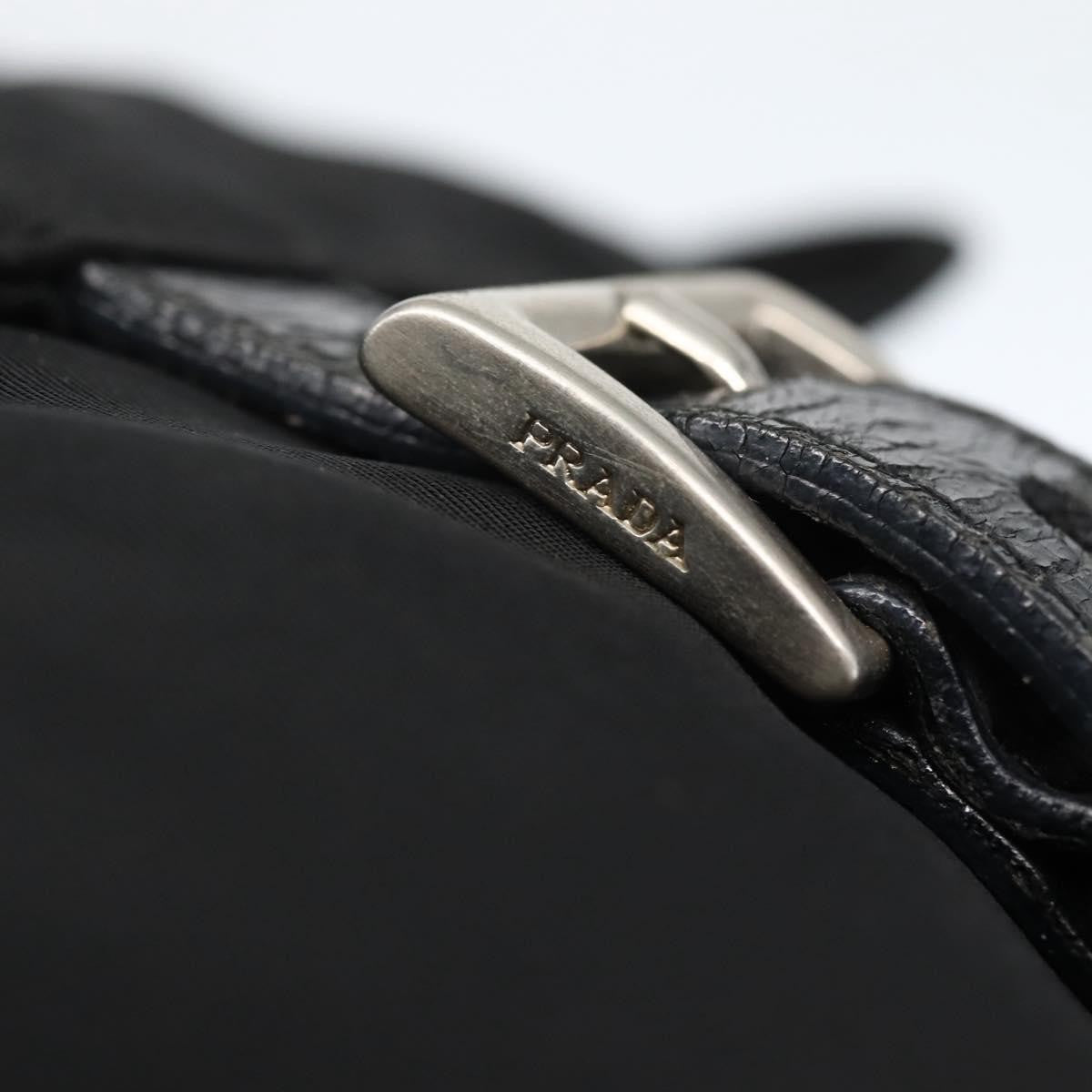 Prada Buckle Messenger Bag Tessuto, BLACK, NYLON, Crossbody bag