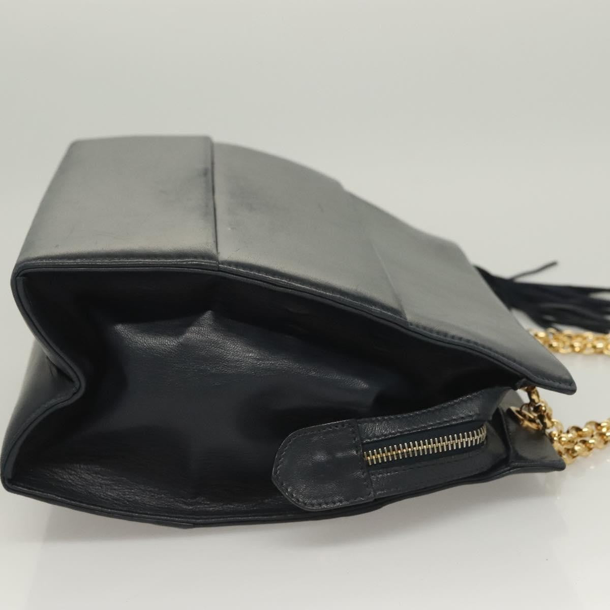 Salvatore Ferragamo Chain Shoulder Bag Leather, NAVY, LEATHER, Shoulder bag