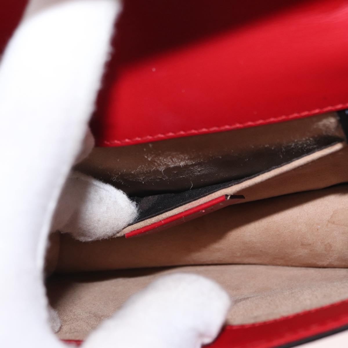 Gucci Sylvie Chain Shoulder Bag Leather, RED, LEATHER, Shoulder bag