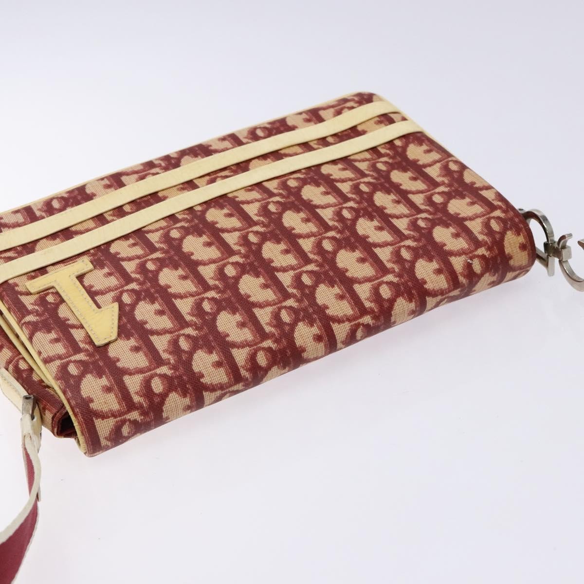 Christian Dior Vintage Flap Crossbody Bag Canvas, RED, CANVAS, Shoulder bag