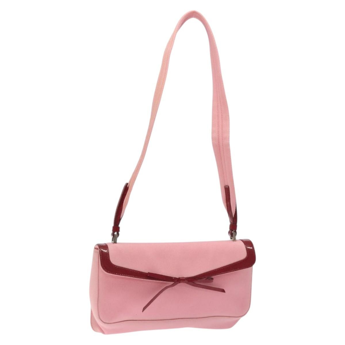 Prada Vintage Shoulder Bag Canvas, PINK, CANVAS, Shoulder bag
