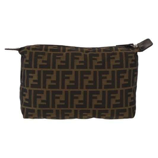 Fendi Logo Zucca Clutch PVC Leather, BLACK, CANVAS, Clutche & pouche