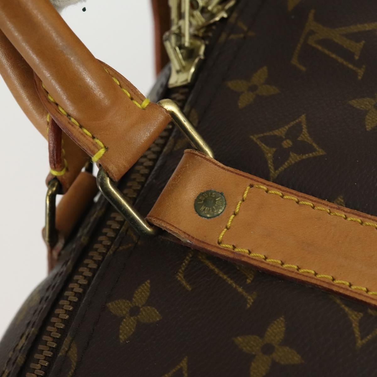 Louis Vuitton Keepall Bandouliere Bag Monogram Canvas, BROWN, CANVAS, Travel bag