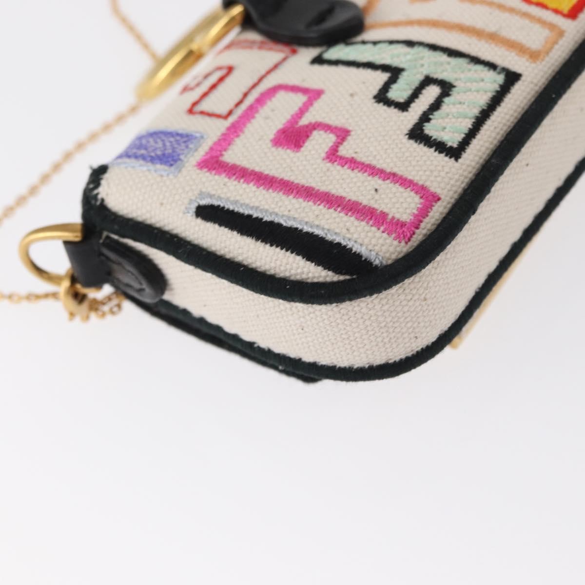 Fendi Chain Baguette Charm Bag Zucca Canvas, MULTICOLOUR, CANVAS, Clutche & pouche