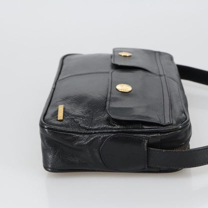 Celine Shoulder Bag Leather, BLACK, LEATHER, Shoulder bag