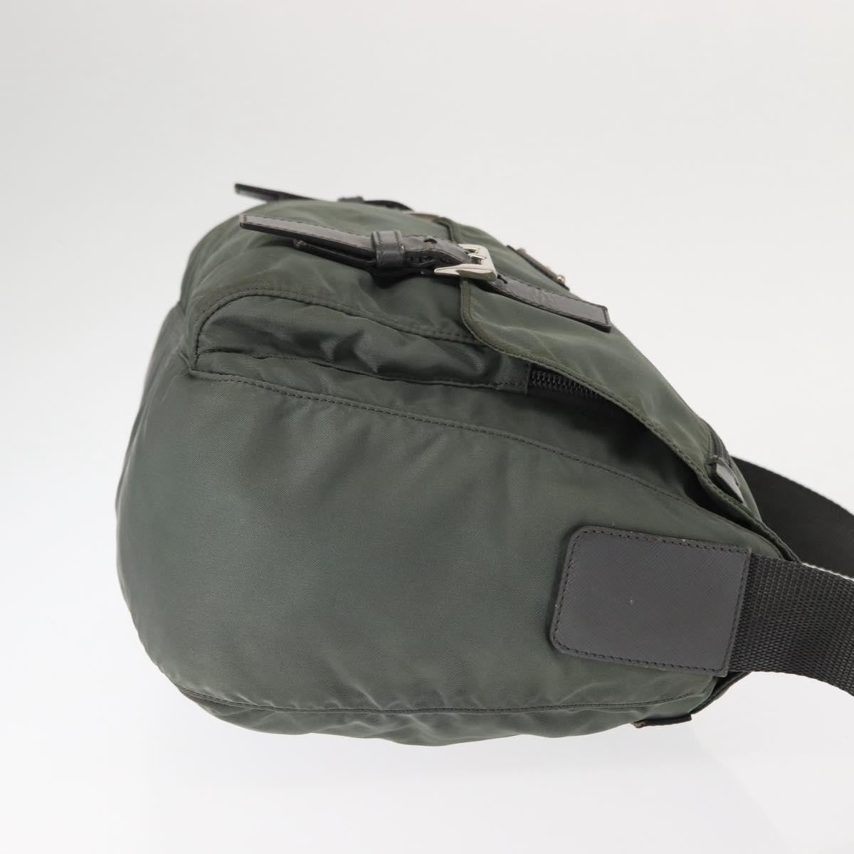 Prada Double Buckle Flap Messenger Bag Tessuto, KHAKI, NYLON, Shoulder bag