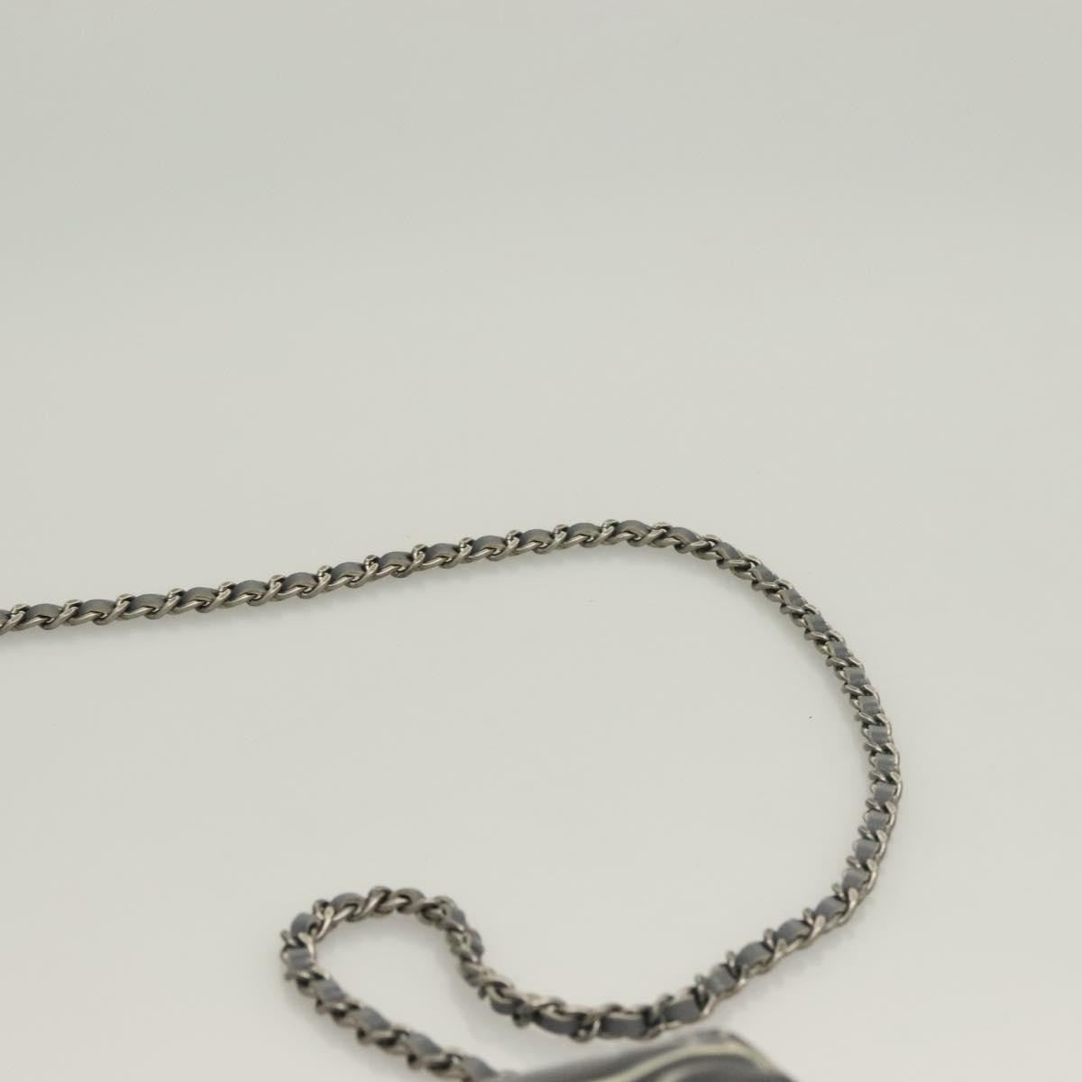 Chanel Wallet on Chain Camellia Patent, GRAY, PATENT_LEATHER, Shoulder bag