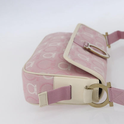 Salvatore Ferragamo Gancini Shoulder Bag Canvas, PINK, CANVAS, Shoulder bag