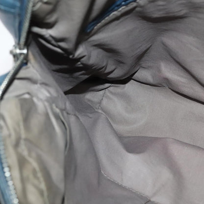 Bottega Veneta Flat Messenger Bag Intrecciato Nappa, BLUE, LEATHER, Shoulder bag