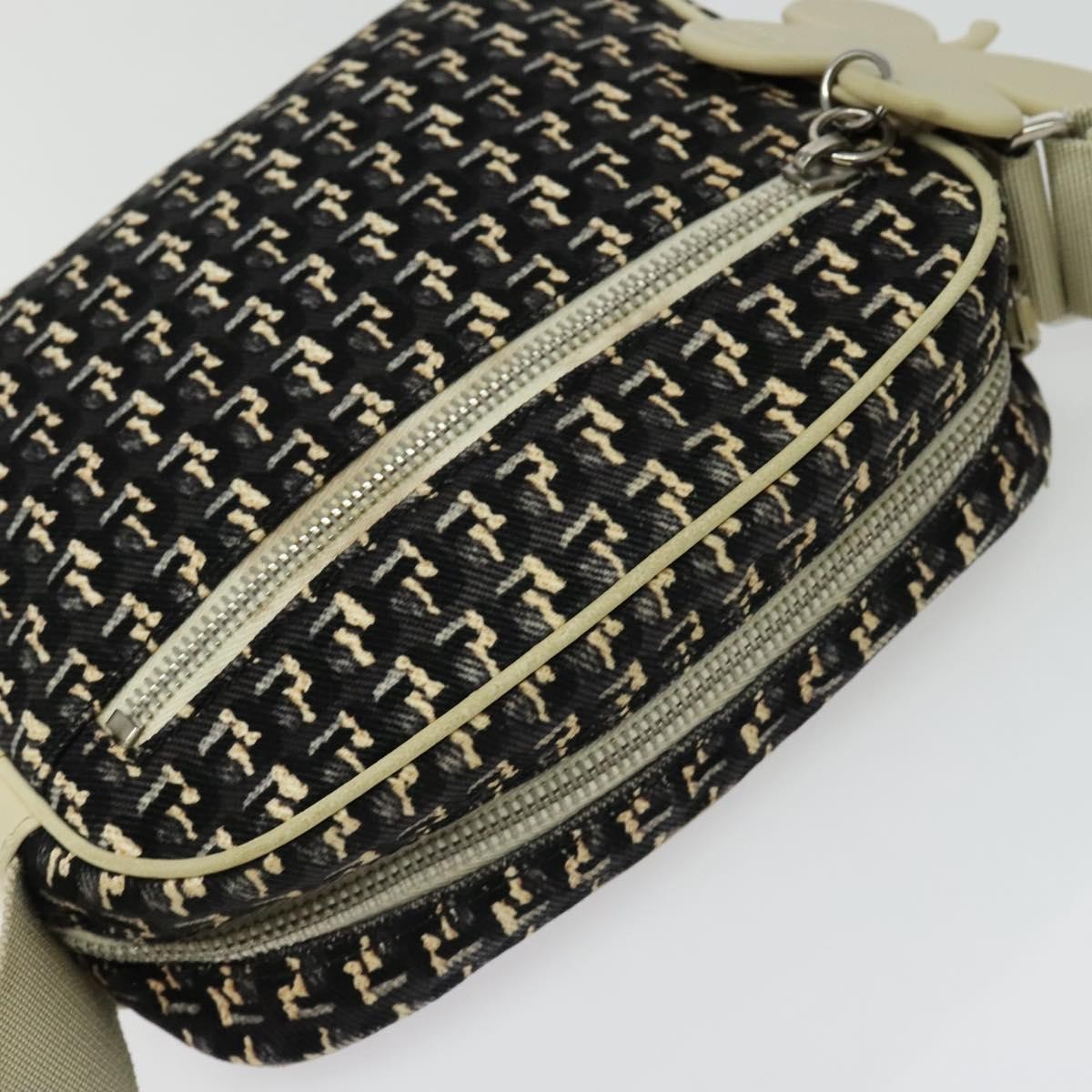 Chanel Vintage Clover Camera Bag Printed Canvas, BLACK, CANVAS, Shoulder bag