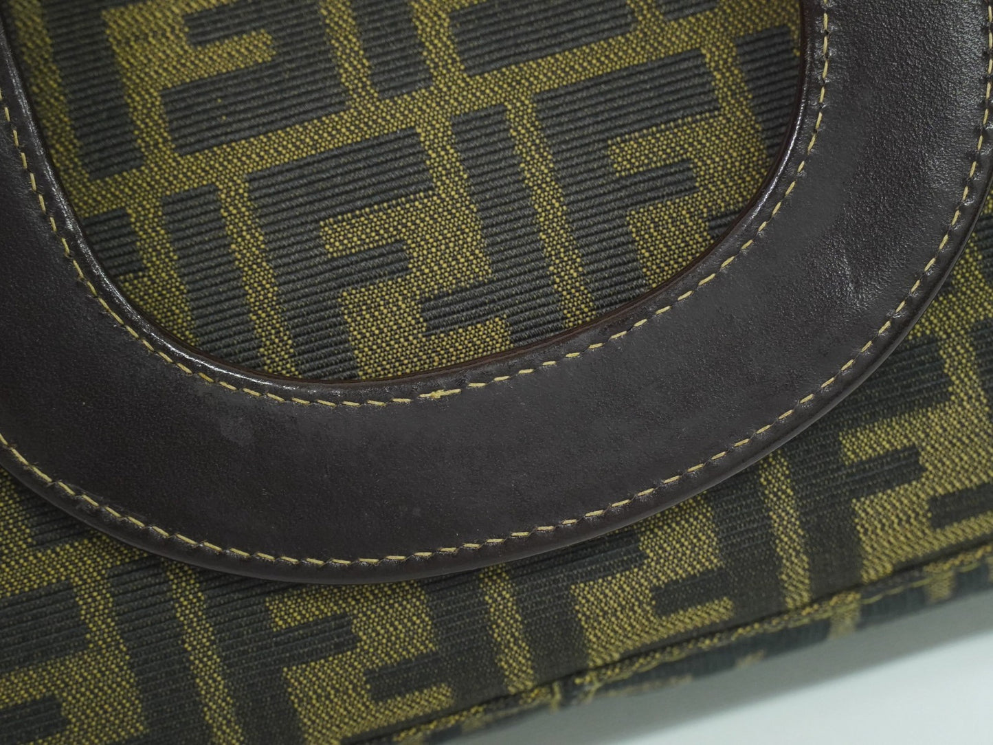 Fendi Vintage Zucca Handbag Zucca, BROWN, CANVAS, Handbag