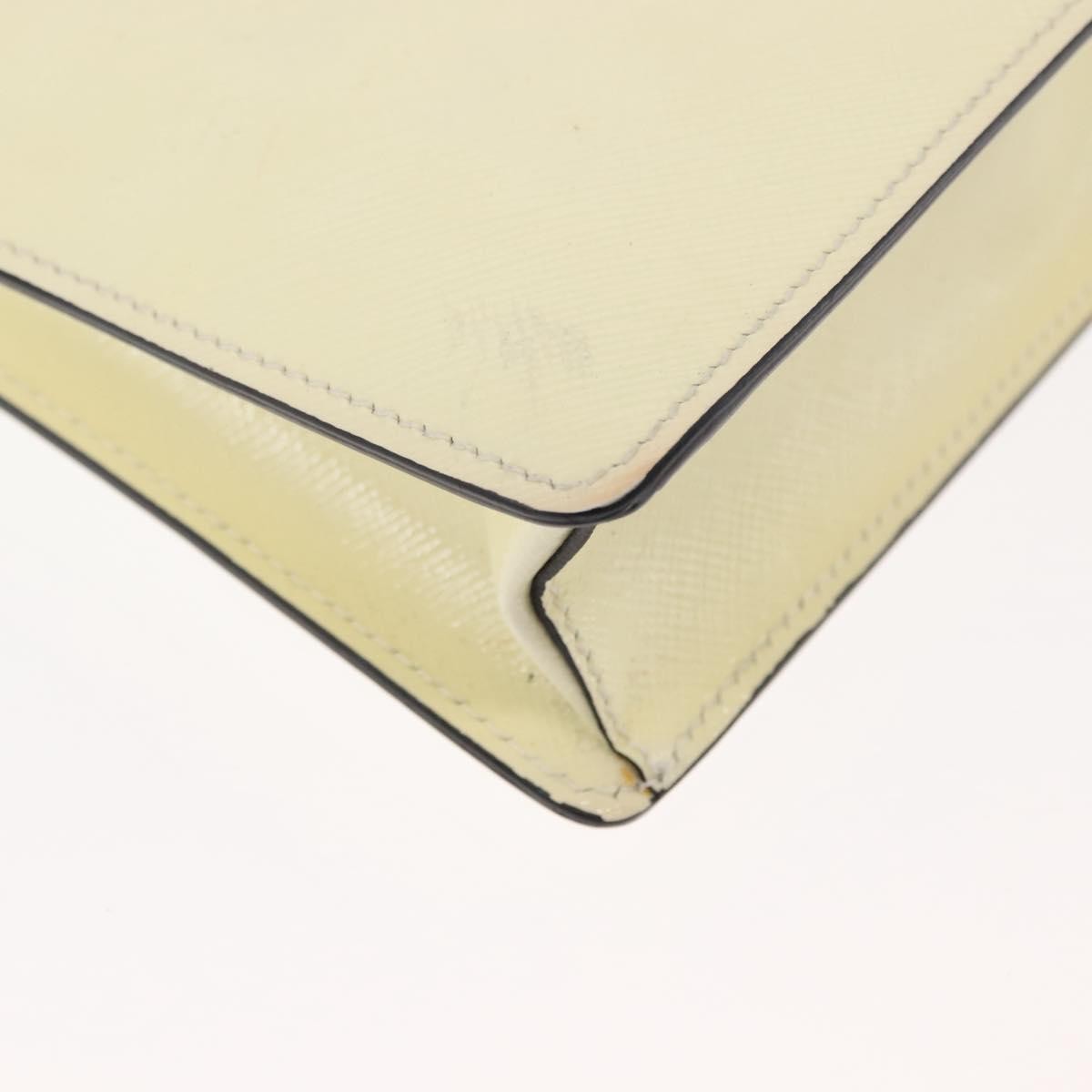 Prada Chain Crossbody Bag Vernice Saffiano Leather, WHITE, LEATHER, Shoulder bag