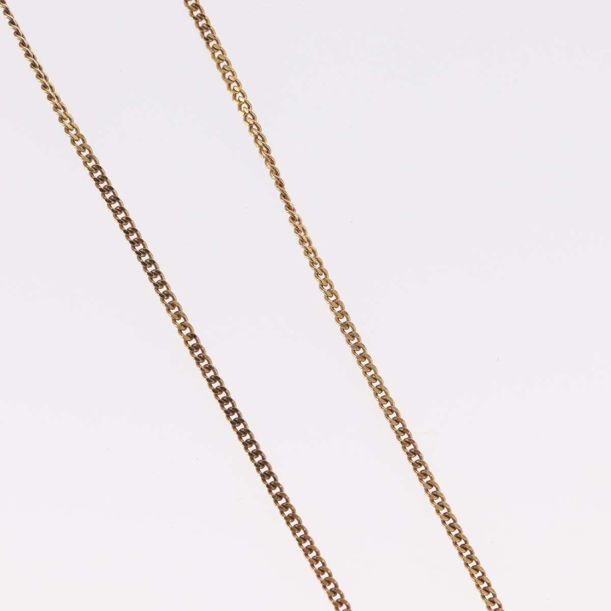 Christian Dior Vintage Logo Round Pendant Necklace Metal and Crystals, GOLD, METAL, Necklace